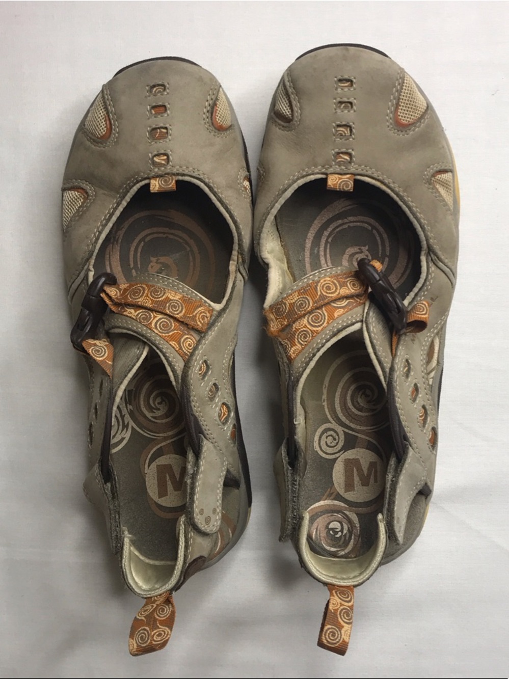 Merrell Rust and Tan Women's Open Back Mary Jane Flats
